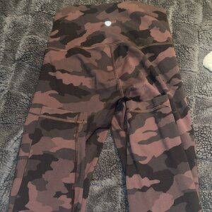 Lululemon Athletica Camo Leggings - Black and Brown